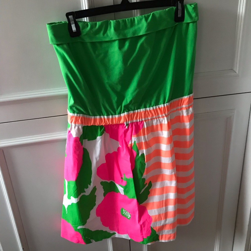 Strapless Lilly Pulitzer cotton dress- size Large